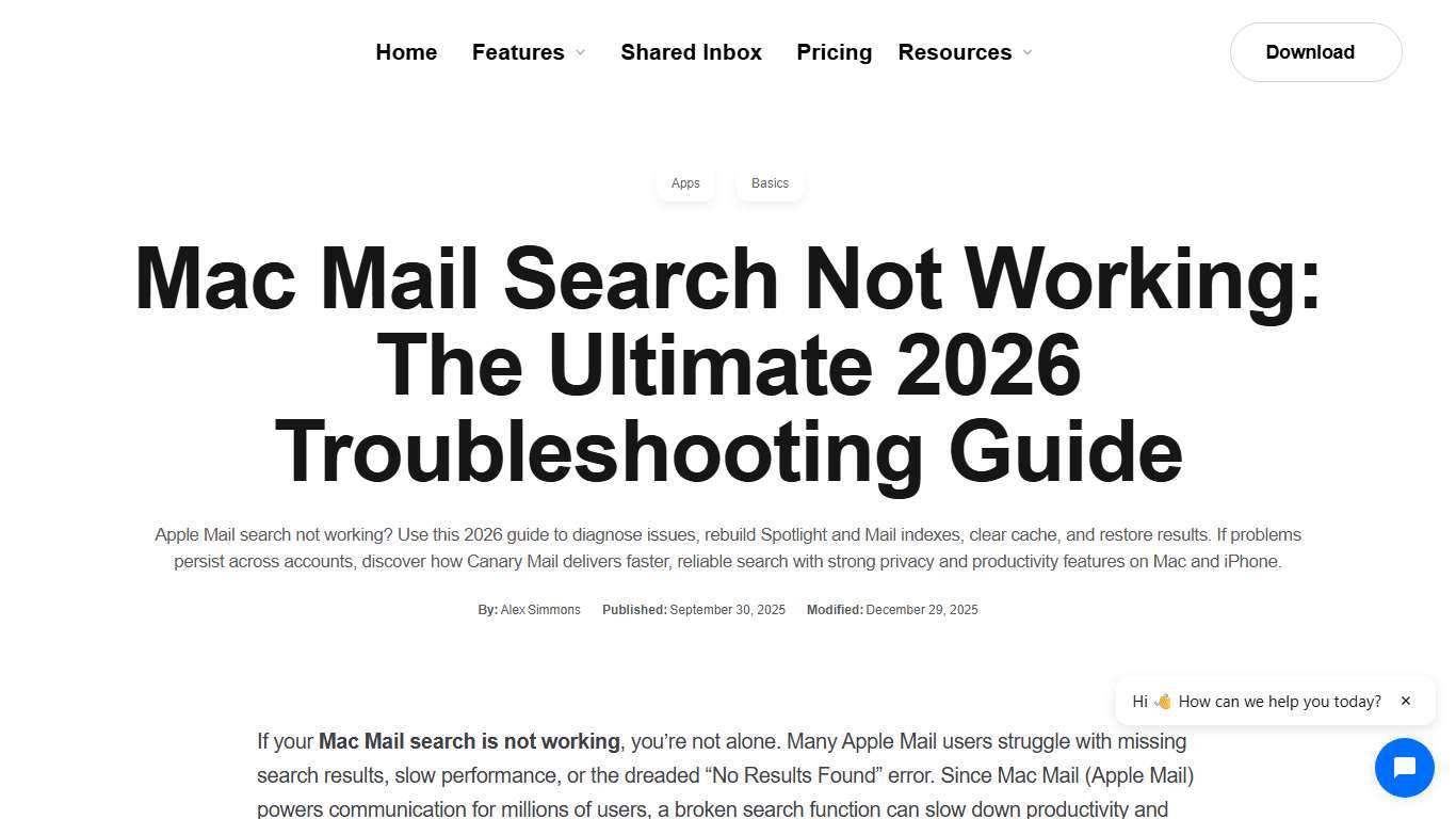 Mac Mail Search Not Working (2026): Fix It Fast - Canary Mail Blog