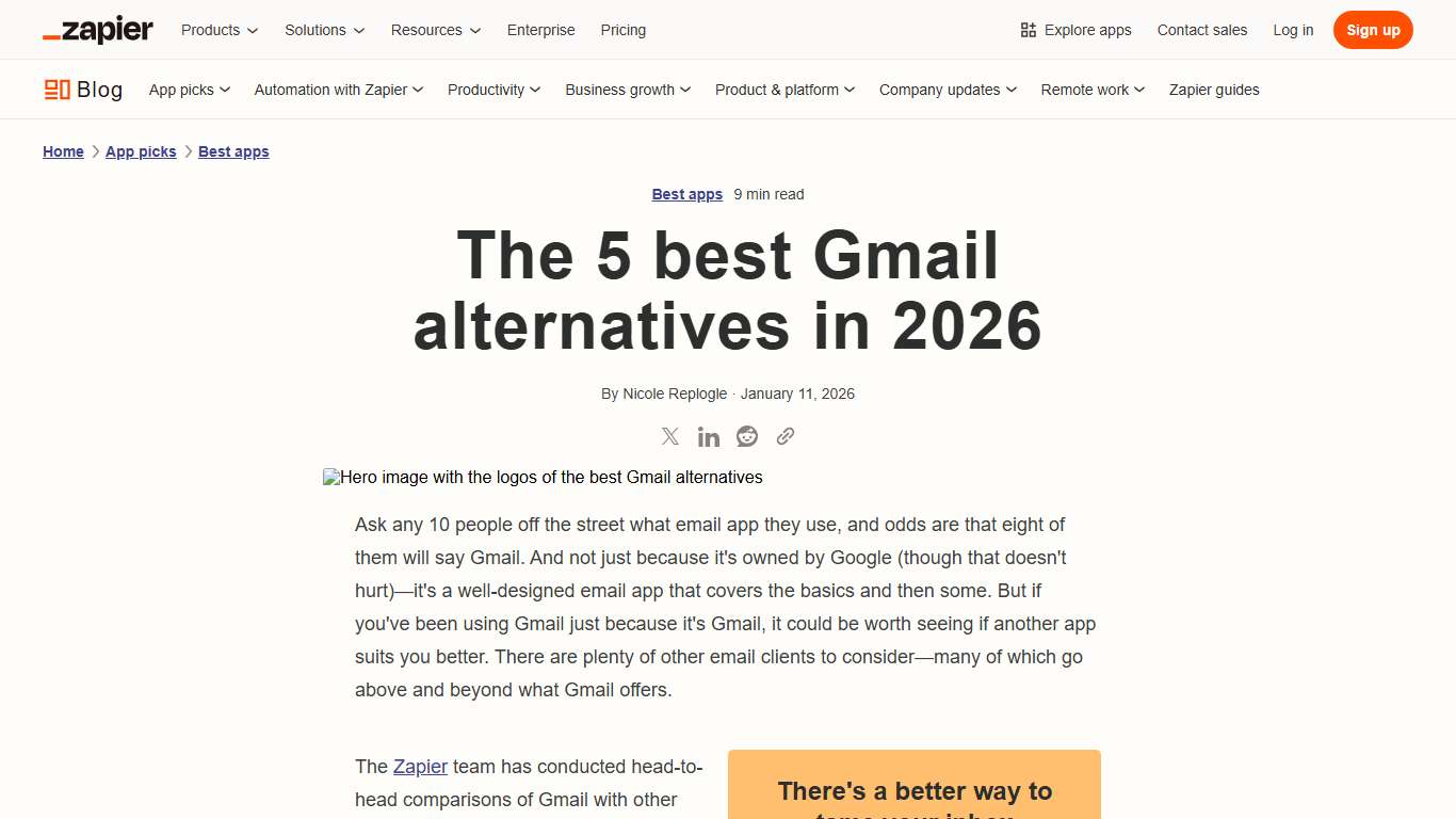 The 5 best Gmail alternatives in 2026 Zapier